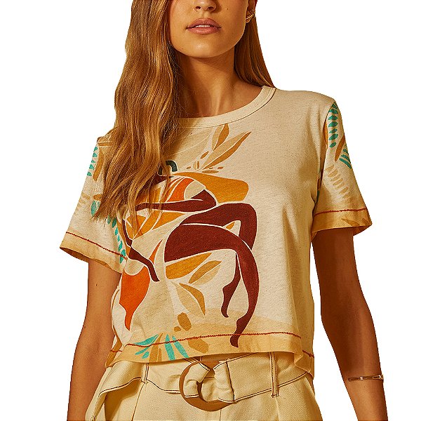 Camiseta Linho Forum Bege Feminino