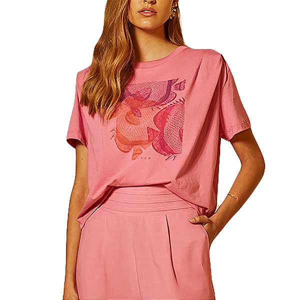 Camiseta Estampada Forum Rosa Feminino