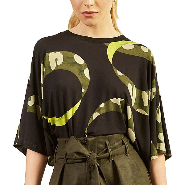 Camiseta Forum Estampado Preto Feminino