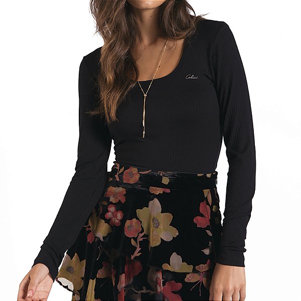 Blusa Canelada Colcci Preto Feminino
