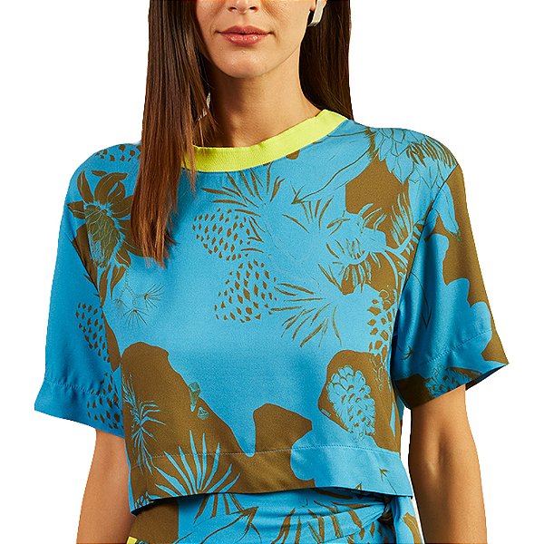 Camiseta Estampada Forum Azul Feminino