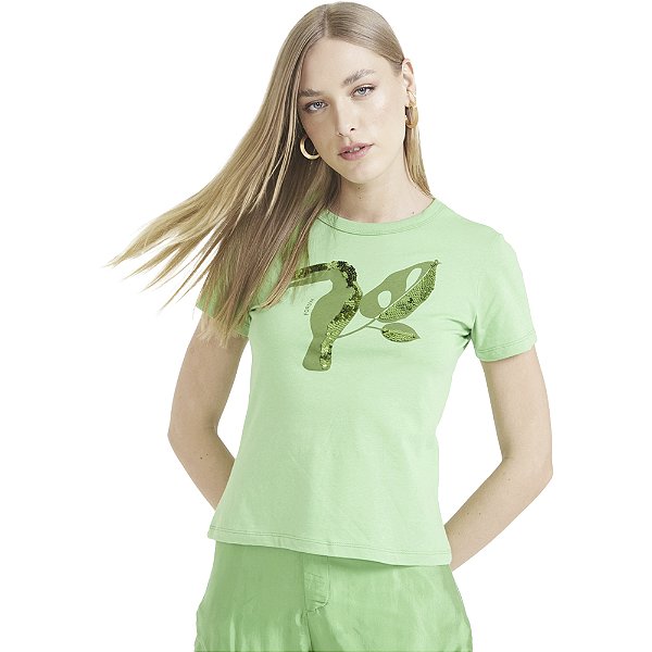 Camiseta Forum Bordada V23 Verde Feminino