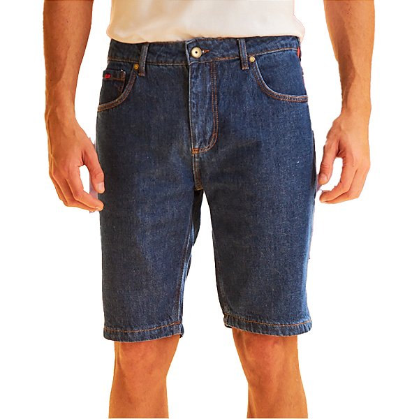 Bermuda Jeans Forum Paul Slim Azul Masculina