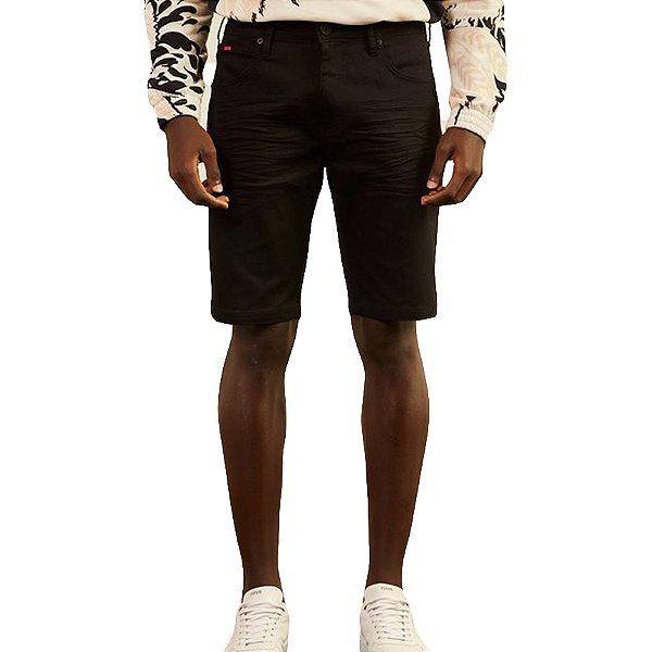 Bermuda Jeans Forum Paul Slim Preto Masculino