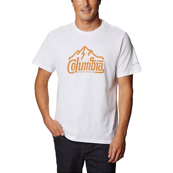 Camiseta Columbia Path Lake Graphic II Branco Masculino