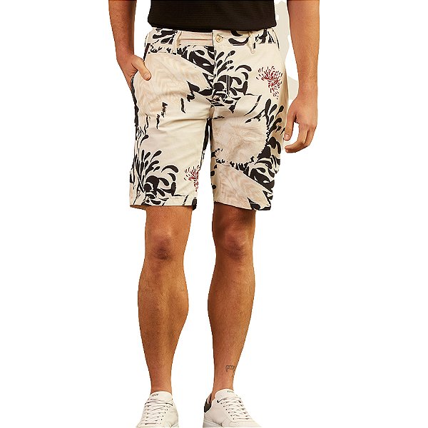 Bermuda Sarja Forum Benjamin Estampado Bege Masculino