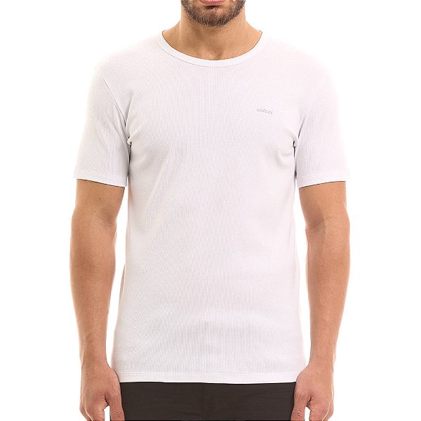 Camiseta Canelada Colcci Fit Branco Masculino