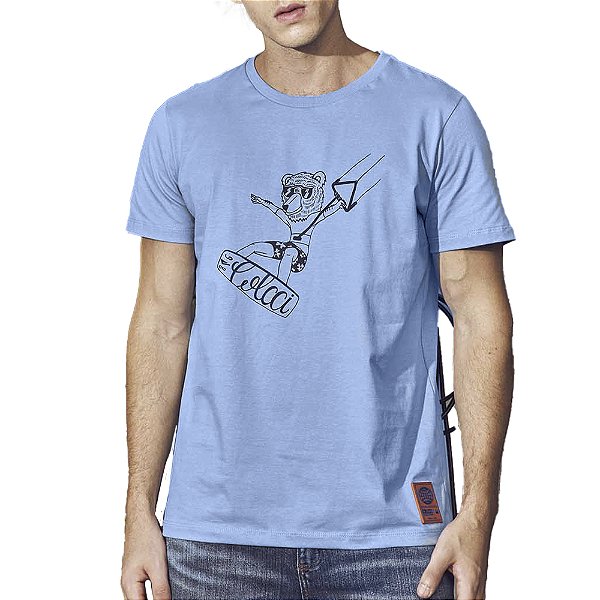 Camiseta Estampada Colcci Slim Azul Masculino