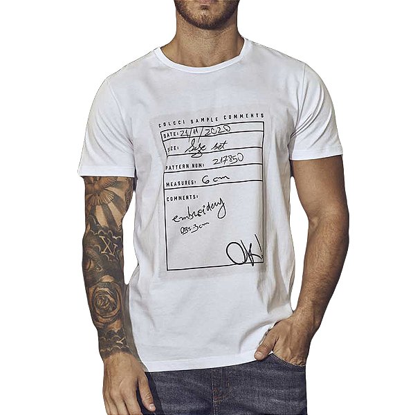Camiseta Colcci Slim Branca Masculino
