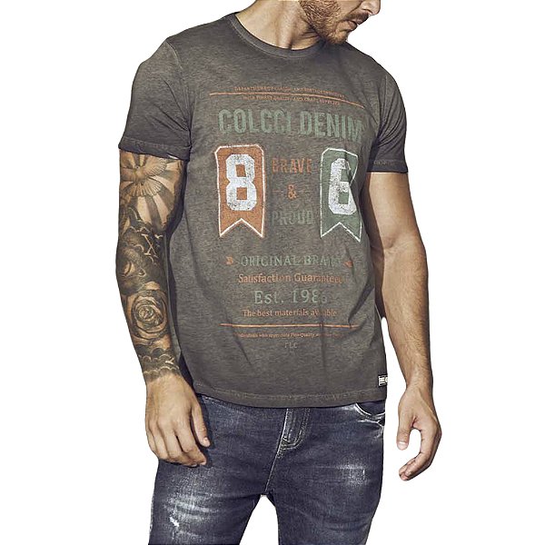 Camiseta Colcci Slim Verde Masculino
