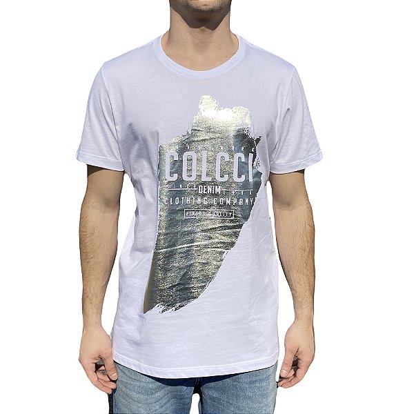 Camiseta Estampada Colcci Slim Branca Masculino