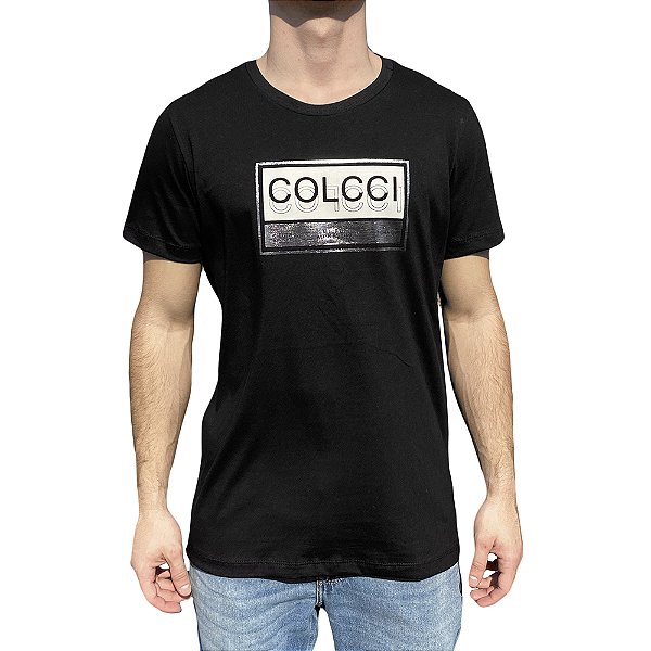 Camiseta Estampada Colcci Slim Preta Masculino