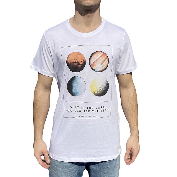Camiseta Estampada Colcci Slim Branca Masculino