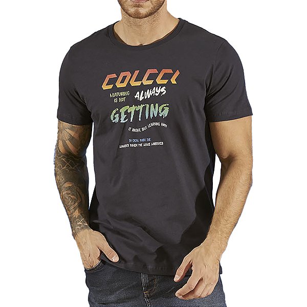 Camiseta Estampada Colcci Slim Azul Marinho Masculino
