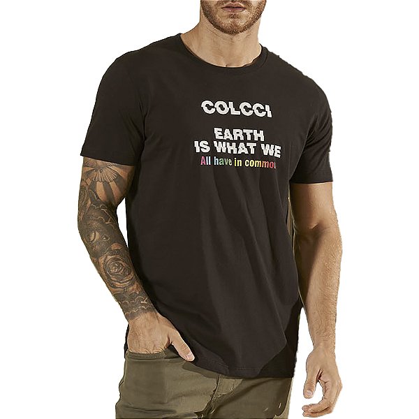 Camiseta Estampada Colcci Slim Preto Masculino