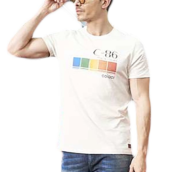 Camiseta Linho Colcci Slim Bege Masculino