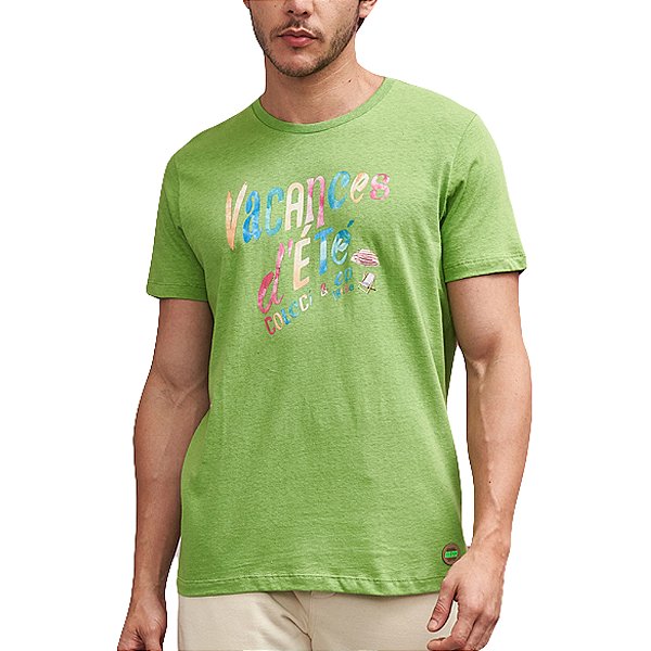 Camiseta Linho Colcci Slim Verde Masculino