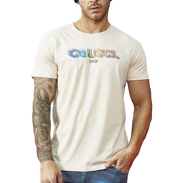 Camiseta Estampada Colcci Slim Bege Masculino