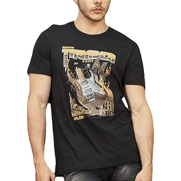 Camiseta Estampada Colcci Slim Preto Masculino
