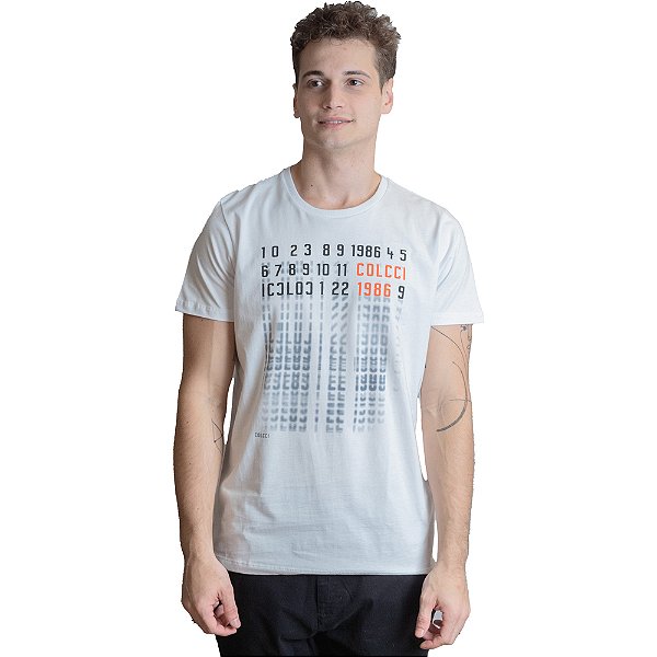 Camiseta Estampada Colcci Slim Branco Masculino