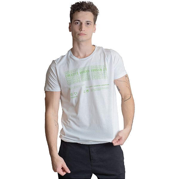 Camiseta Colcci Creative Slim VE23 Branco Masculino