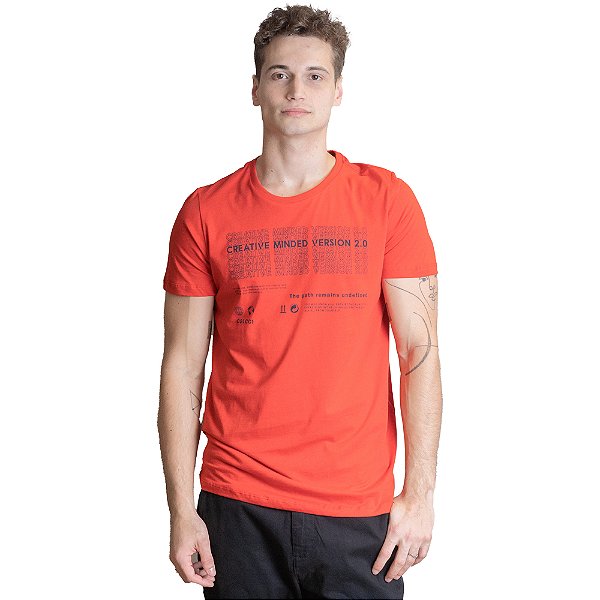 Camiseta Estampada Colcci Slim Vermelho Masculino