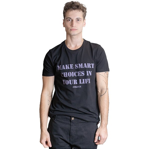 Camiseta Colcci Choices Slim VE23 Preto Masculino