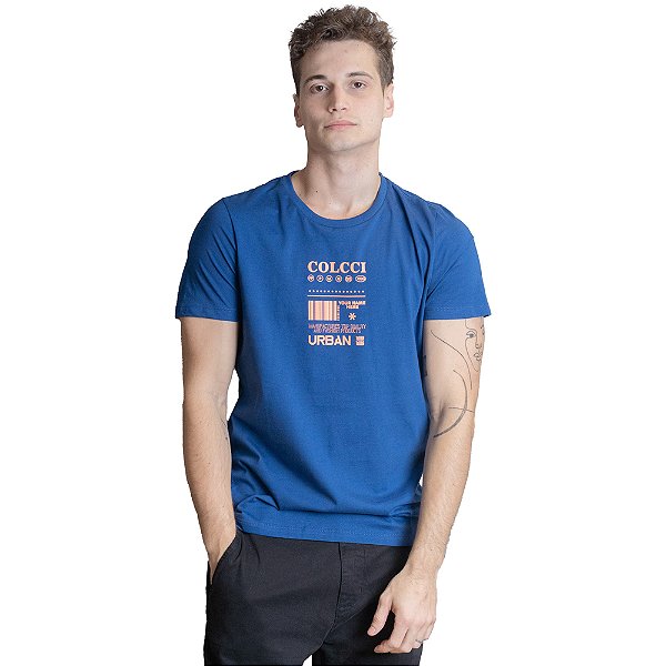 Camiseta Colcci Slim Azul Masculino