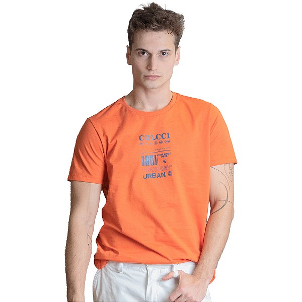 Camiseta Colcci Slim Laranja Masculino