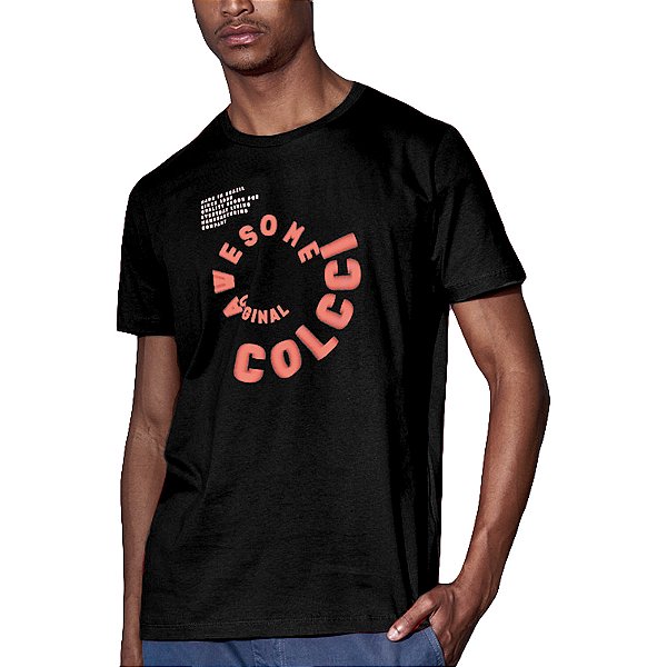 Camiseta Estampada Colcci Slim Awesome VE23 Preto Masculino
