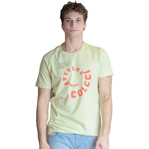 Camiseta Estampado Colcci Slim VE23 Verde Masculino