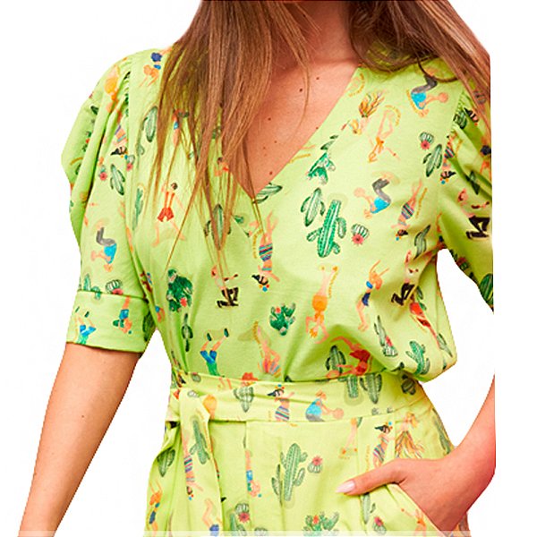 Blusa Estampada Colcci Comfort Verde Feminino