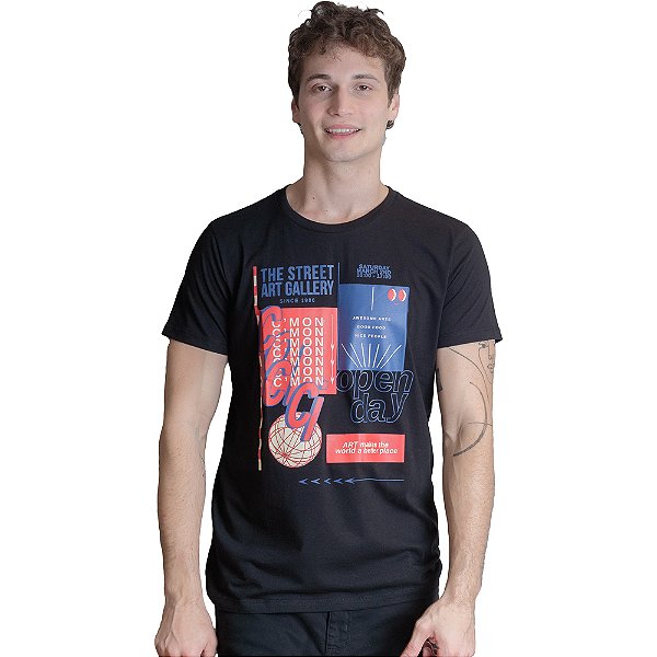 Camiseta Colcci Open Day VE23 Preto Masculino