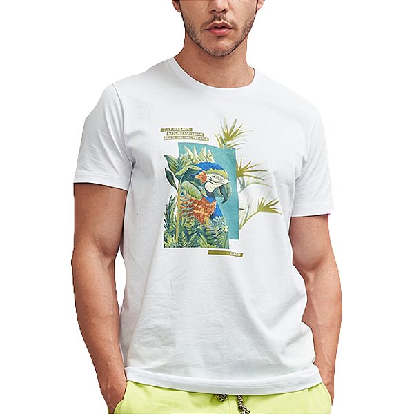Camiseta Colcci Estampada Slim VE23 Branco Masculino