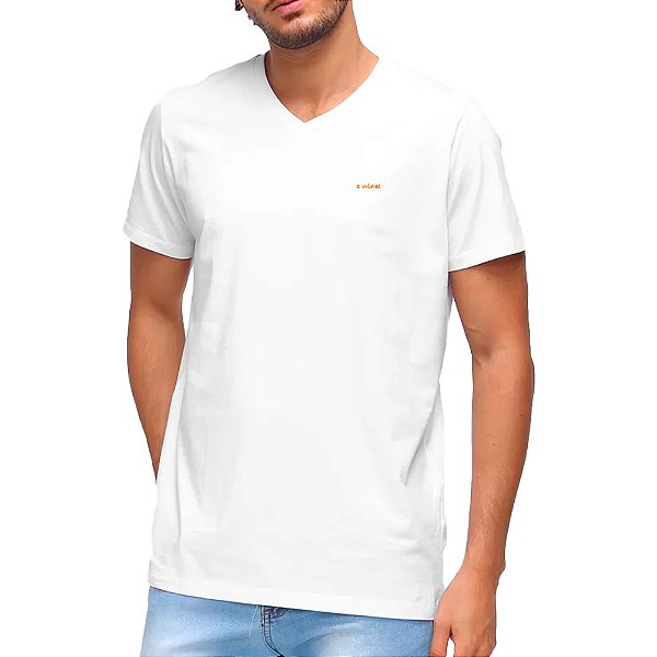 Camiseta Colcci Gola V Slim P23 Branco Masculino