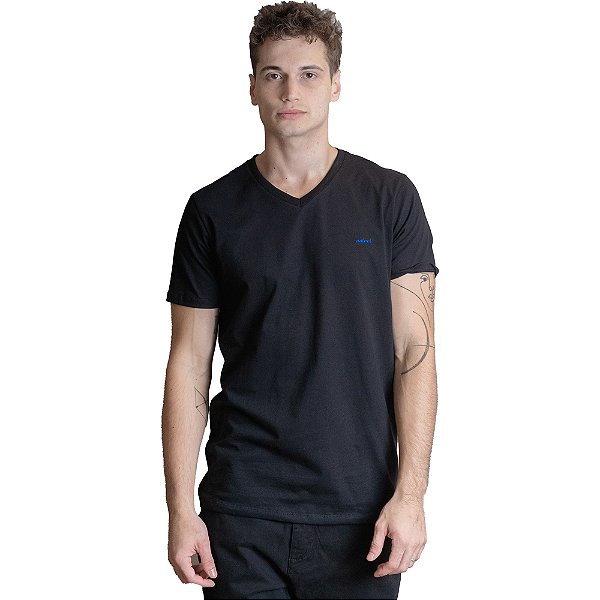 Camiseta Colcci Slim Gola V P23 Preto Masculino