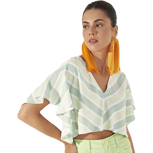Blusa Estampada Colcci Slim P23 Verde Feminino