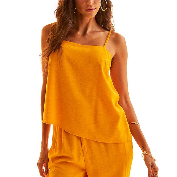 Blusa Linho Forum Laranja Feminina