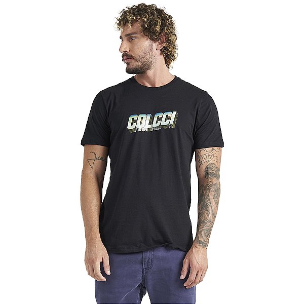 Camiseta Colcci Modern Logo P23 Preto Masculino