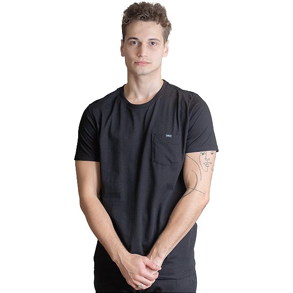 Camiseta Colcci Com Bolso VE23 Preto Masculino
