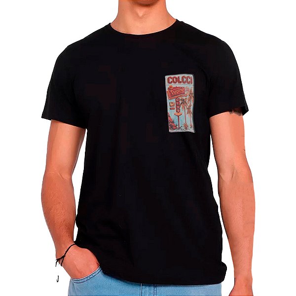 Camiseta Colcci Tropical P23 Preto Masculino