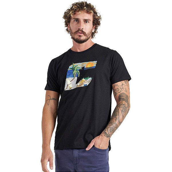 Camiseta Colcci Beach P23 Preto Masculino