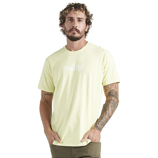 Camiseta Colcci Hello V23 Amarelo Masculino