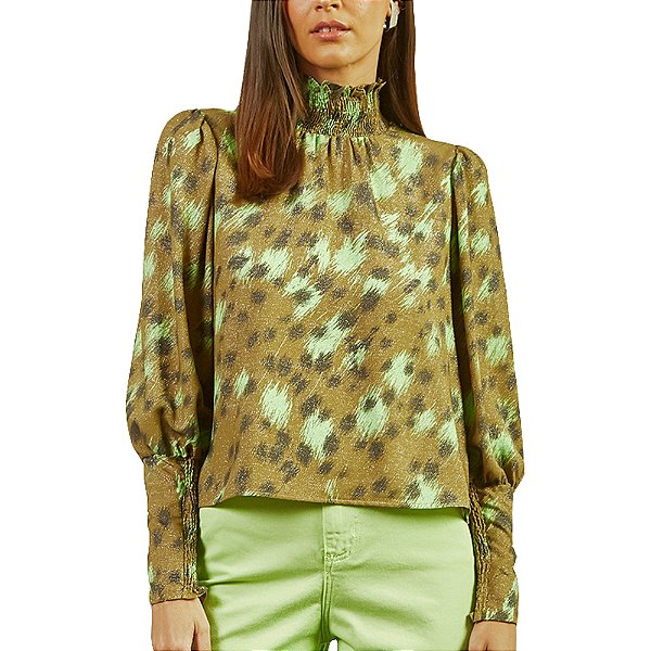 Blusa Forum Estampado Marrom Feminino