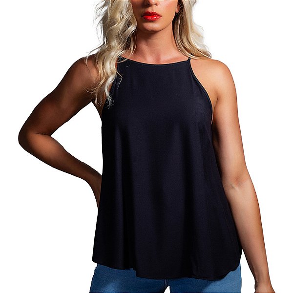 Regata Colcci Loose Preto Feminino