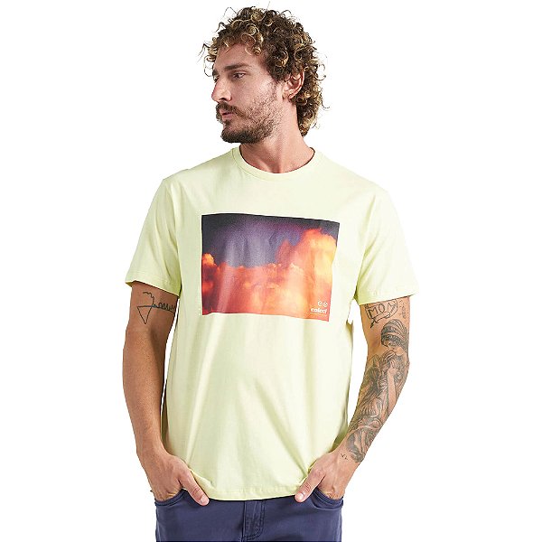 Camiseta Colcci Estampado PRI23 Amarelo Masculino