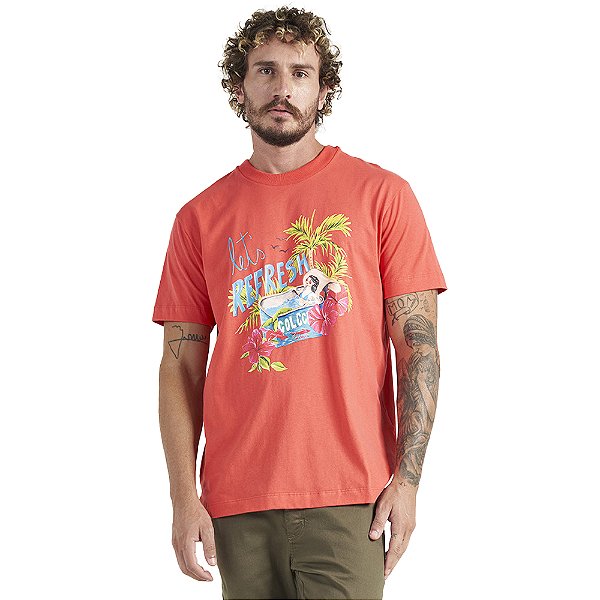 Camiseta Estampada Colcci P23 Vermelho Masculino