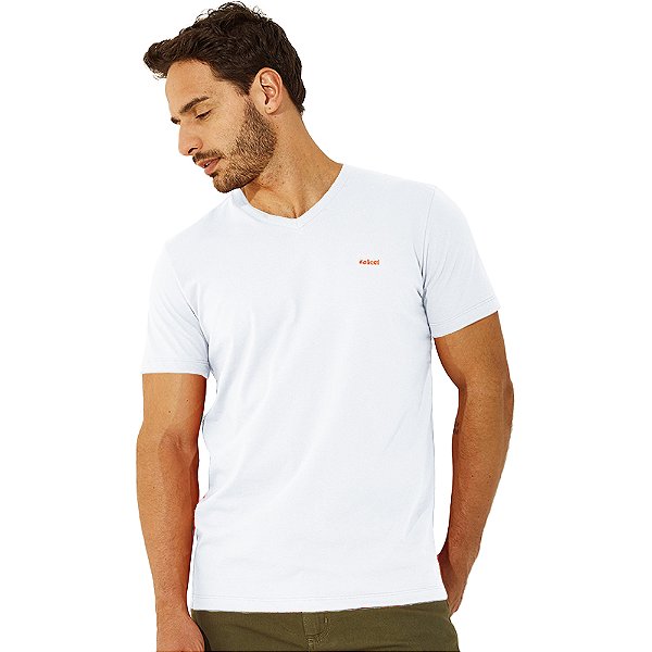 Camiseta Colcci Gola V V23 Branco Masculino
