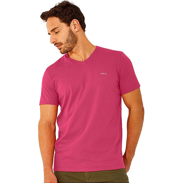 Camiseta Colcci Gola V VE23 Rosa Masculino