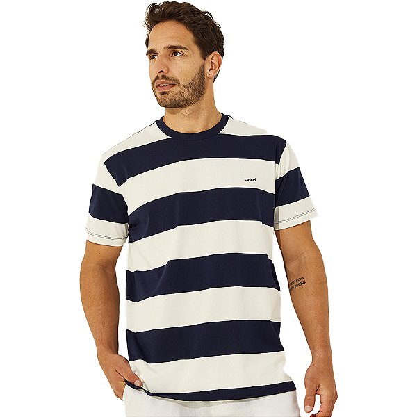 Camiseta Colcci Listrada V23 Off White Masculino